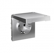 Розетка ArtGallery 16А IP44 с заземл. защ. шторки с крышкой механизм алюм. SE GAL440346 GAL440346