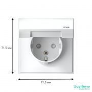 Розетка ArtGallery 16А IP44 с заземл. защ. шторки с крышкой механизм бел. SE GAL440146 GAL440146