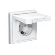 Розетка ArtGallery 16А IP44 с заземл. защ. шторки с крышкой механизм бел. SE GAL440146 GAL440146