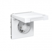 Розетка ArtGallery 16А IP44 с заземл. защ. шторки с крышкой механизм бел. SE GAL440146 GAL440146