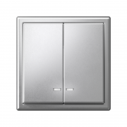 Выключатель 2-кл. ArtGallery (сх. 5а) 10AX с подсветкой механизм алюм. SE GAL000353 GAL000353