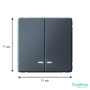 Выключатель 2-кл. ArtGallery (сх. 5а) 10AX с подсветкой механизм грифель SE GAL000753 GAL000753