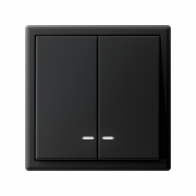 Выключатель 2-кл. ArtGallery (сх. 5а) 10AX с подсветкой механизм карбон SE GAL001053 GAL001053