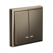 Выключатель 2-кл. ArtGallery (сх. 5а) 10AX с подсветкой механизм мокко SE GAL000653 GAL000653