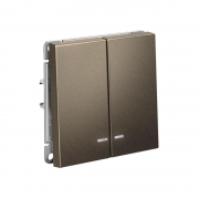 Выключатель 2-кл. ArtGallery (сх. 5а) 10AX с подсветкой механизм мокко SE GAL000653 GAL000653