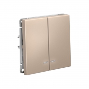 Выключатель 2-кл. ArtGallery (сх. 5а) 10AX с подсветкой механизм песочн. SE GAL001253 GAL001253