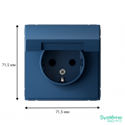 Розетка ArtGallery 16А IP20 с заземл. защ. шторки с крышкой механизм аквамарин SE GAL001146 GAL001146