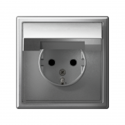 Розетка ArtGallery 16А IP20 с заземл. защ. шторки с крышкой механизм алюм. SE GAL000346 GAL000346