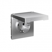 Розетка ArtGallery 16А IP20 с заземл. защ. шторки с крышкой механизм алюм. SE GAL000346 GAL000346