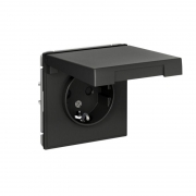 Розетка ArtGallery 16А IP20 с заземл. защ. шторки с крышкой механизм базальт SE GAL001446 GAL001446