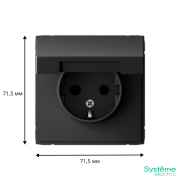 Розетка ArtGallery 16А IP20 с заземл. защ. шторки с крышкой механизм базальт SE GAL001446 GAL001446