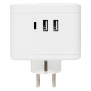 Разветвитель 3-м куб 2 гнезда 2хUSB 2.4А + тип C + ночник EKF UBA-CUB-T2-TC UBA-CUB-T2-TC