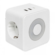 Разветвитель 3-м куб 2 гнезда 2хUSB 2.4А + тип C + ночник EKF UBA-CUB-T2-TC UBA-CUB-T2-TC