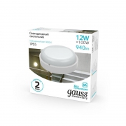 Светильник светодиодный LED круглый 12Вт 4000К IP65 Gauss 126411212 126411212
