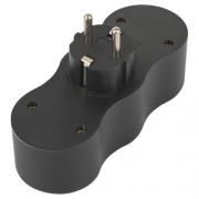 Разветвитель электрический SPx-3e-B на 3 розетки с заземл. 16А черн. Эра Б0059723 Б0059723