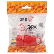 Вилка VX11-R-IP44 16А IP44 с кольцом угловая с заземл. каучук красн. ЭРА Б0055417 Б0055417