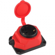 Колодка удлинителя 1-м с заземл. 16А IP44 K-1e-RED-IP44 каучук красн. Эра Б0044550 Б0044550