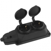 Колодка удлинителя 2-м с заземл. 16А IP44 K-2e-B-IP44 каучук черн. Эра Б0044544 Б0044544