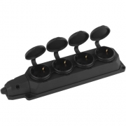 Колодка удлинителя 4-м с заземл. 16А IP44 K-4e-B-IP44 каучук черн. Эра Б0044546 Б0044546