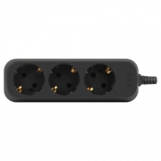 Колодка удлинителя 3-м с заземл. черн. KX-3e-B Эра Б0061718 Б0061718