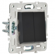 Выключатель проходной 2-кл. SKANDY 10А SK-V05Bl черн. IEK SK-V22-0-10-K02 SK-V22-0-10-K02