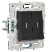 Выключатель проходной 2-кл. SKANDY 10А SK-V10Bl с индикацией черн. IEK SK-V22-1-10-K02 SK-V22-1-10-K02