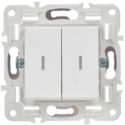 Выключатель 2-кл. SKANDY 10А SK-V09W с индикацией арктич. бел. IEK SK-V20-1-10-K01 SK-V20-1-10-K01