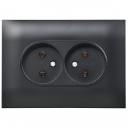 Розетка 2-м SKANDY 10А без заземл. без защ. шторок в сборе SK-R10Bl черн. IEK SK-R20-10-K02-F SK-R20-10-K02-F