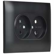 Розетка 2-м SKANDY 10А без заземл. без защ. шторок в сборе SK-R10Bl черн. IEK SK-R20-10-K02-F SK-R20-10-K02-F