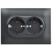 Розетка 2-м SKANDY 16А с заземл. без защ. шторок в сборе SK-R08Bl черн. IEK SK-R21-16-K02-F SK-R21-16-K02-F