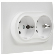 Розетка 2-м SKANDY 16А с заземл. защ. штроки в сборе SK-R07W арктич. бел. IEK SK-R24-16-K01-F SK-R24-16-K01-F