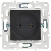 Розетка SKANDY 10А без заземл. без защ. шторок SK-R02Bl черн. IEK SK-R10-10-K02 SK-R10-10-K02