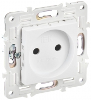 Розетка SKANDY 10А без заземл. без защ. шторок SK-R02W арктич. бел. IEK SK-R10-10-K01 SK-R10-10-K01