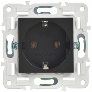 Розетка SKANDY 16А с заземл. без защ. шторок SK-R05Bl черн. IEK SK-R11-16-K02 SK-R11-16-K02