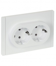 Розетка 2-м СП FORTE&PIANO FP224 16А с заземл. без защ. шторок безвинт. крепл. бел. IEK FP-R21-16-1-K01 FP-R21-16-1-K01