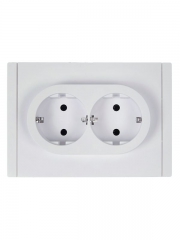 Розетка 2-м СП FORTE&PIANO FP224 16А с заземл. без защ. шторок безвинт. крепл. бел. IEK FP-R21-16-1-K01 FP-R21-16-1-K01
