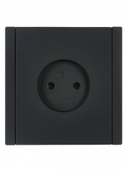 Розетка 1-м СП FORTE&PIANO FP118 10А без заземл. без защ. шторок винт. крепл. черн. IEK FP-R10-10-K02 FP-R10-10-K02