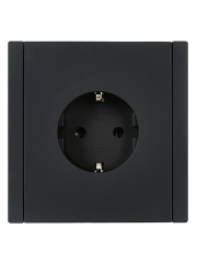 Розетка СП FORTE&PIANO FP114 16А с заземл. без защ. шторок безвинт. крепл. черн. IEK FP-R11-16-1-K02 FP-R11-16-1-K02