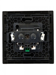 Розетка СП FORTE&PIANO FP114 16А с заземл. без защ. шторок безвинт. крепл. черн. IEK FP-R11-16-1-K02 FP-R11-16-1-K02