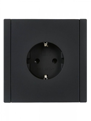 Розетка СП FORTE&PIANO FP116 16А с заземл. без защ. шторок винт. крепл. черн. IEK FP-R11-16-K02 FP-R11-16-K02