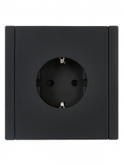 Розетка СП FORTE&PIANO FP113 16А с заземл. защ. шторки безвинт. крепл. черн. IEK FP-R14-16-1-K02 FP-R14-16-1-K02