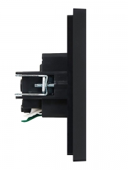 Розетка СП FORTE&PIANO FP113 16А с заземл. защ. шторки безвинт. крепл. черн. IEK FP-R14-16-1-K02 FP-R14-16-1-K02