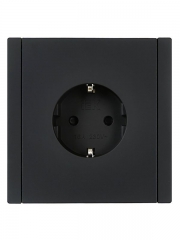 Розетка СП FORTE&PIANO FP115 16А с заземл. защ. шторки винт. крепл. черн. IEK FP-R14-16-K02 FP-R14-16-K02