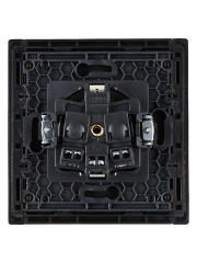 Розетка СП FORTE&PIANO FP115 16А с заземл. защ. шторки винт. крепл. черн. IEK FP-R14-16-K02 FP-R14-16-K02