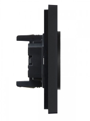 Розетка 2-м СП FORTE&PIANO FP126 10А без заземл. без защ. шторок безвинт. крепл. черн. IEK FP-R20-10-1-K02 FP-R20-10-1-K02