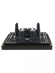 Розетка 2-м СП FORTE&PIANO FP126 10А без заземл. без защ. шторок безвинт. крепл. черн. IEK FP-R20-10-1-K02 FP-R20-10-1-K02