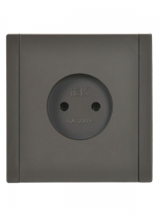 Розетка 1-м СП FORTE&PIANO FP318 10А без заземл. без защ. шторок винт. крепл. сер. IEK FP-R10-10-K03 FP-R10-10-K03