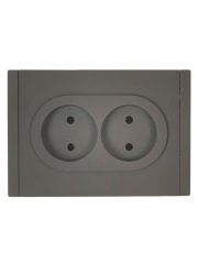 Розетка 2-м СП FORTE&PIANO FP326 10А без заземл. без защ. шторок безвинт. крепл. сер. IEK FP-R20-10-1-K03 FP-R20-10-1-K03