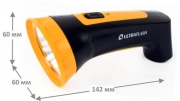 Фонарь аккумуляторный LED3804M 4LED аккум. SLA 220В пластик. черн./желт. (кор.) Ultraflash 12867 12867