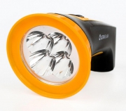 Фонарь аккумуляторный LED3804M 4LED аккум. SLA 220В пластик. черн./желт. (кор.) Ultraflash 12867 12867